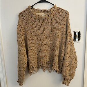 POL distressed confetti sweater Size S